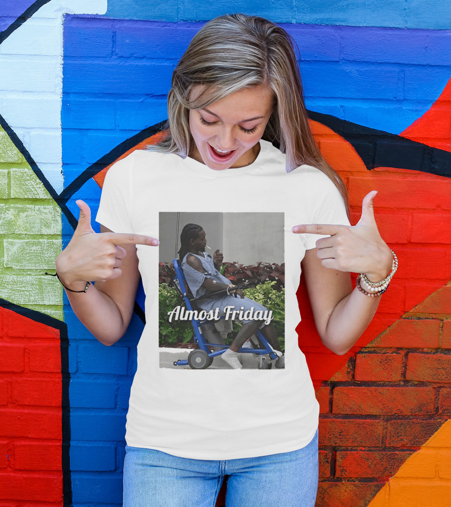 Almost Friday Offset Cigarette Wheelchair Vibes T-Shirt