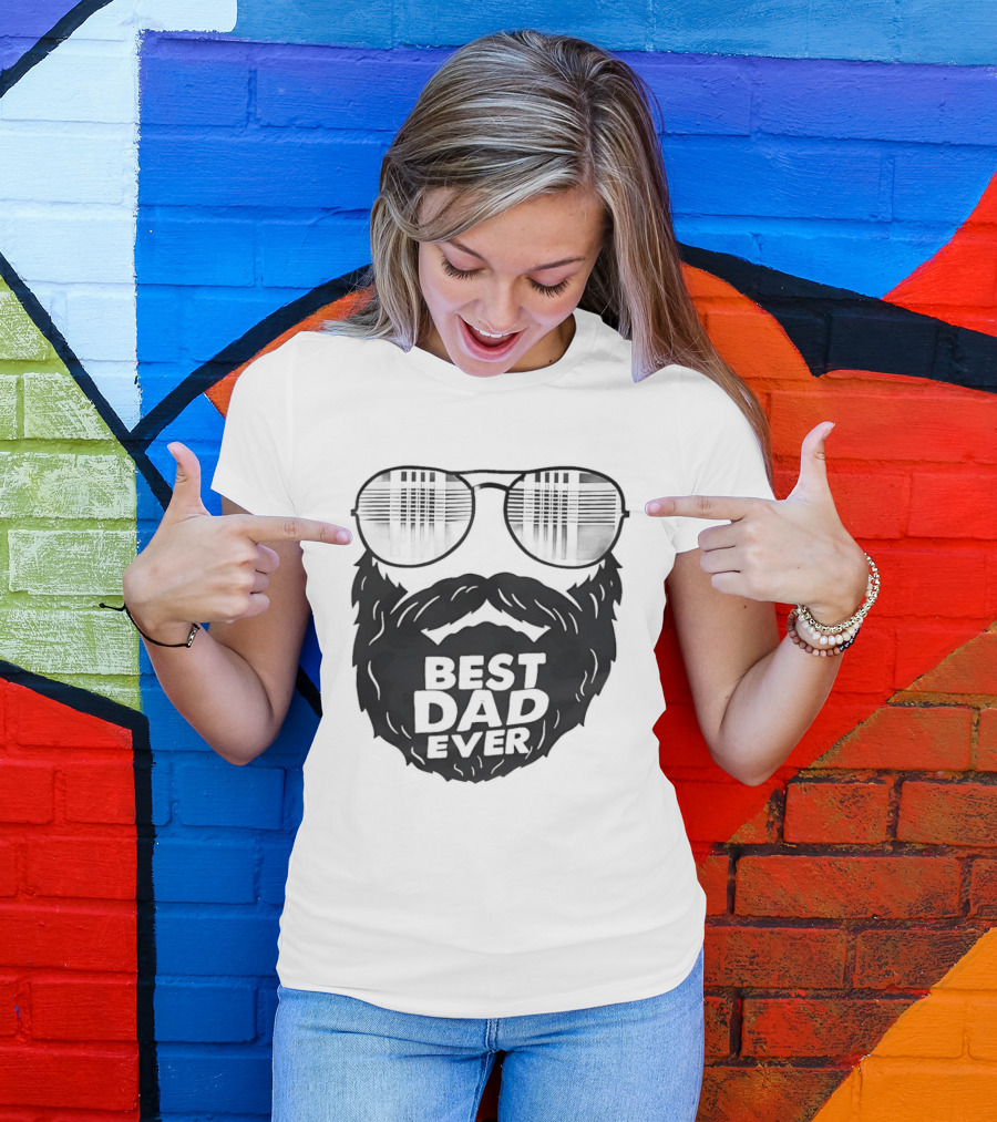 Best Dad Ever Beard Sunglasses T-Shirt