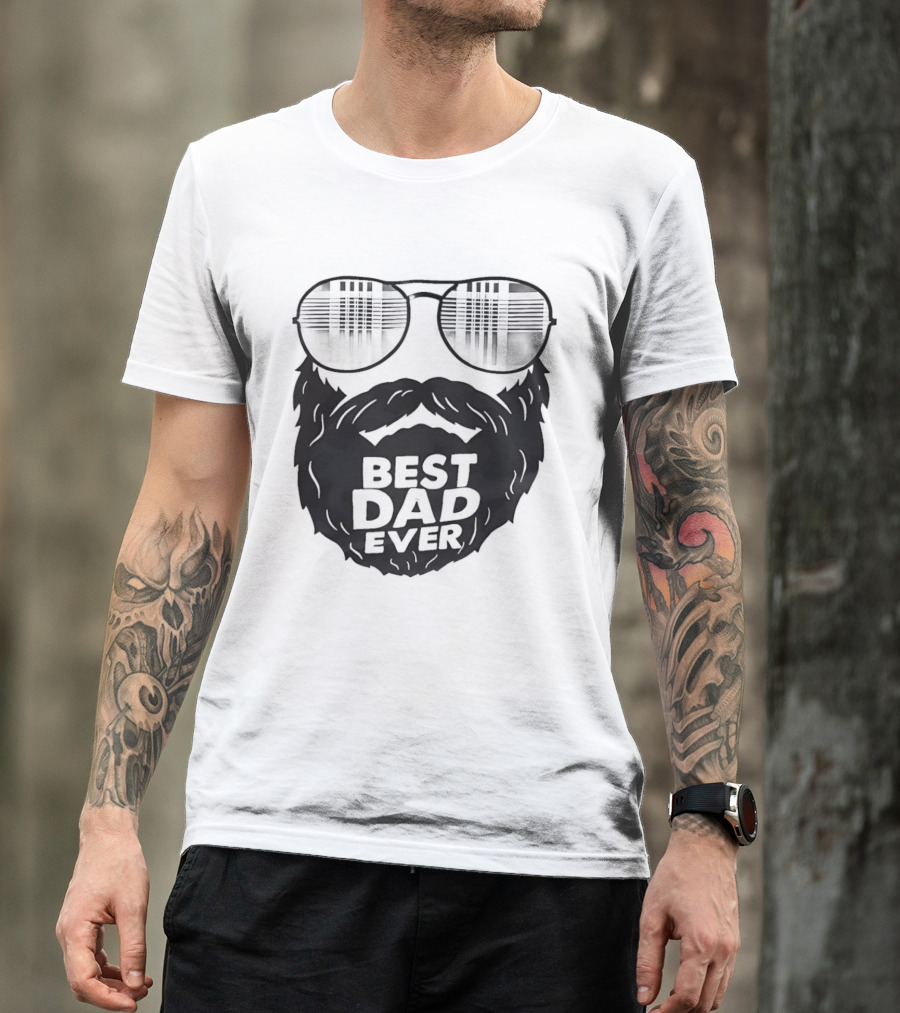Best Dad Ever Beard Sunglasses T-Shirt