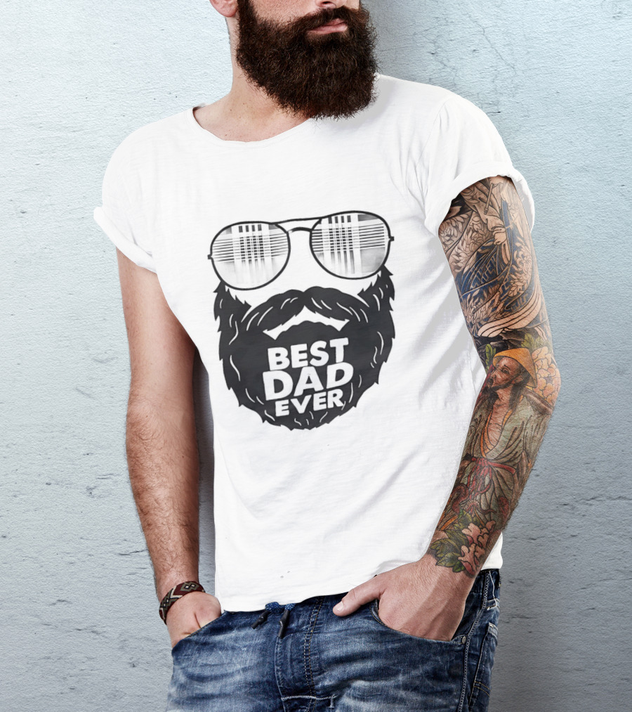 Best Dad Ever Beard Sunglasses T-Shirt
