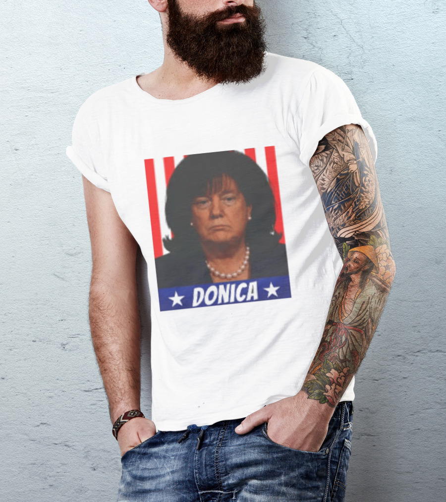 Donica Lewinsky 2025 Campaign Style Stars Red Stripes T-Shirt