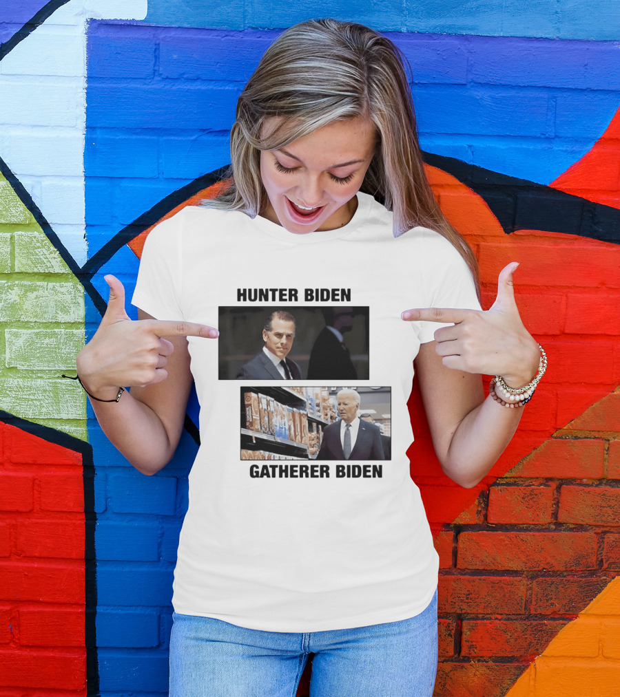 Hunter Biden Gatherer Biden Humorous Political Parody Image T-Shirt