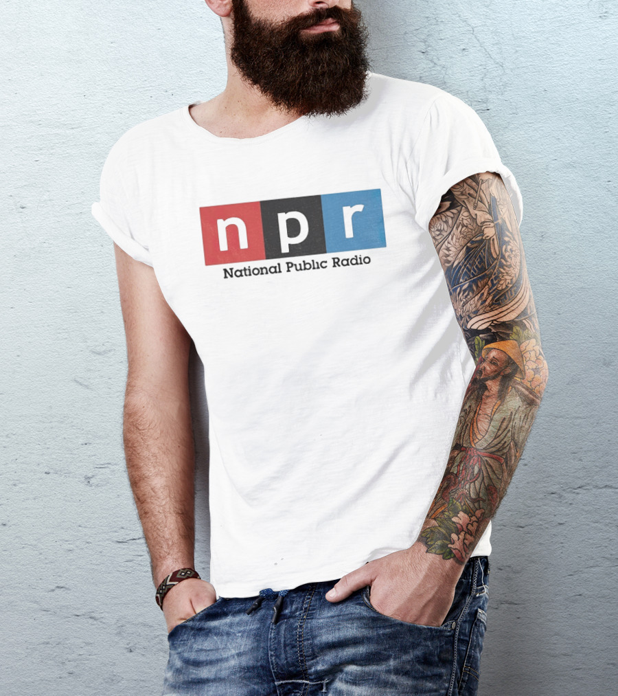NPR National Public Radio Iconic Logo Red Black Blue T-Shirt