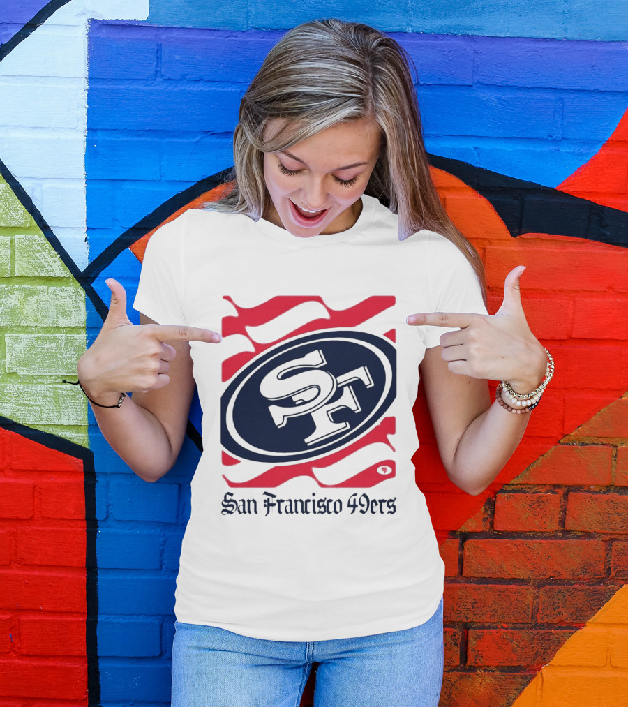 San Francisco 49ers SF Flag Heritage Wordmark T-Shirt