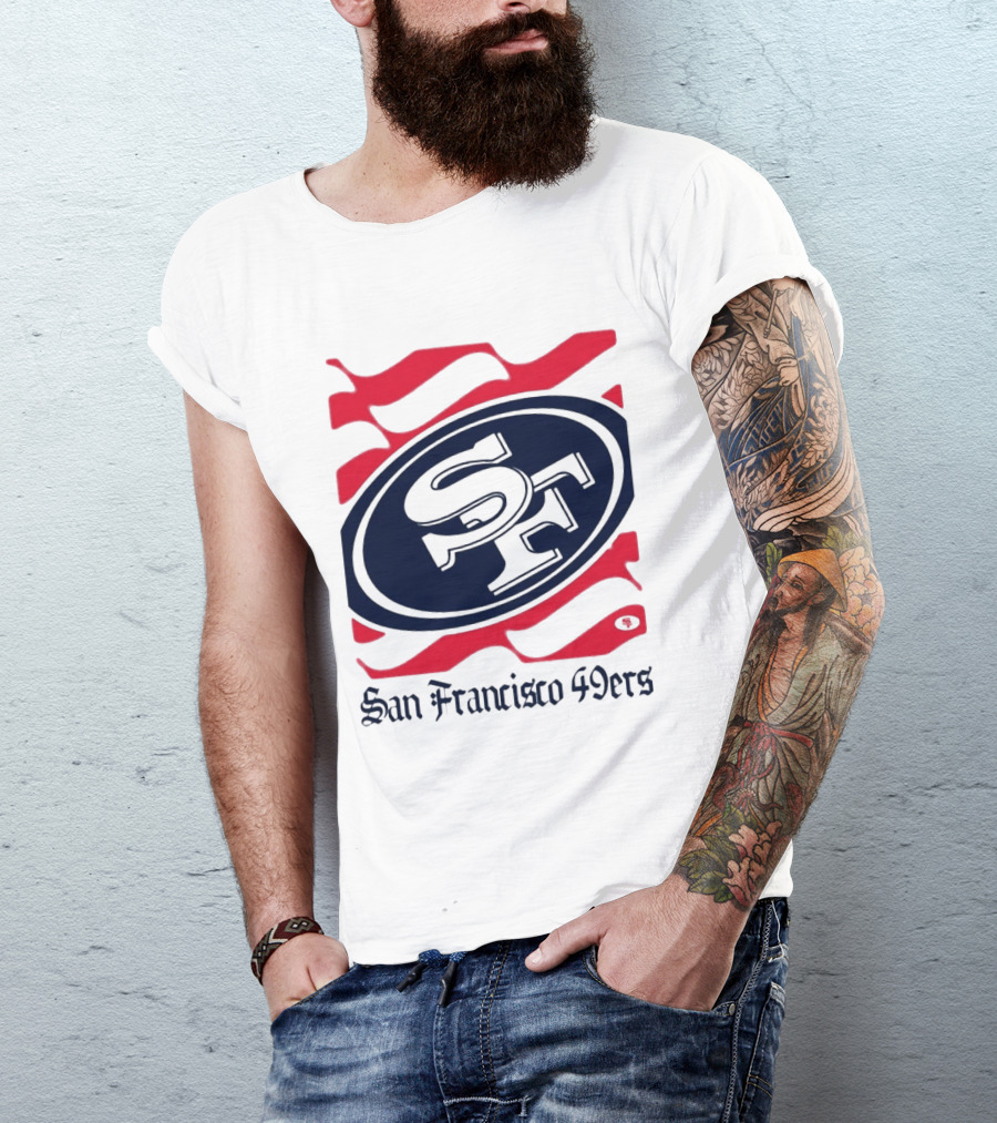 San Francisco 49ers SF Flag Heritage Wordmark T-Shirt