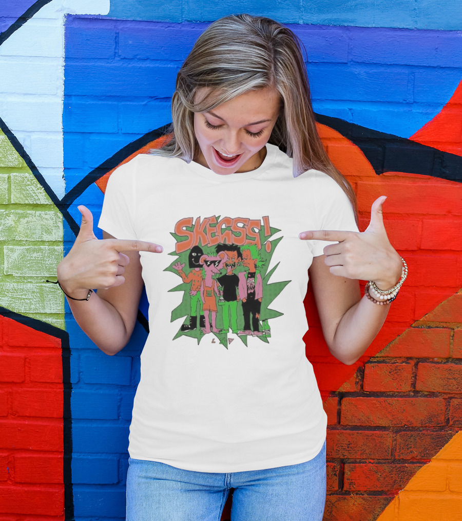 Skegss LSD Irvine Cartoon Characters Green T-Shirt