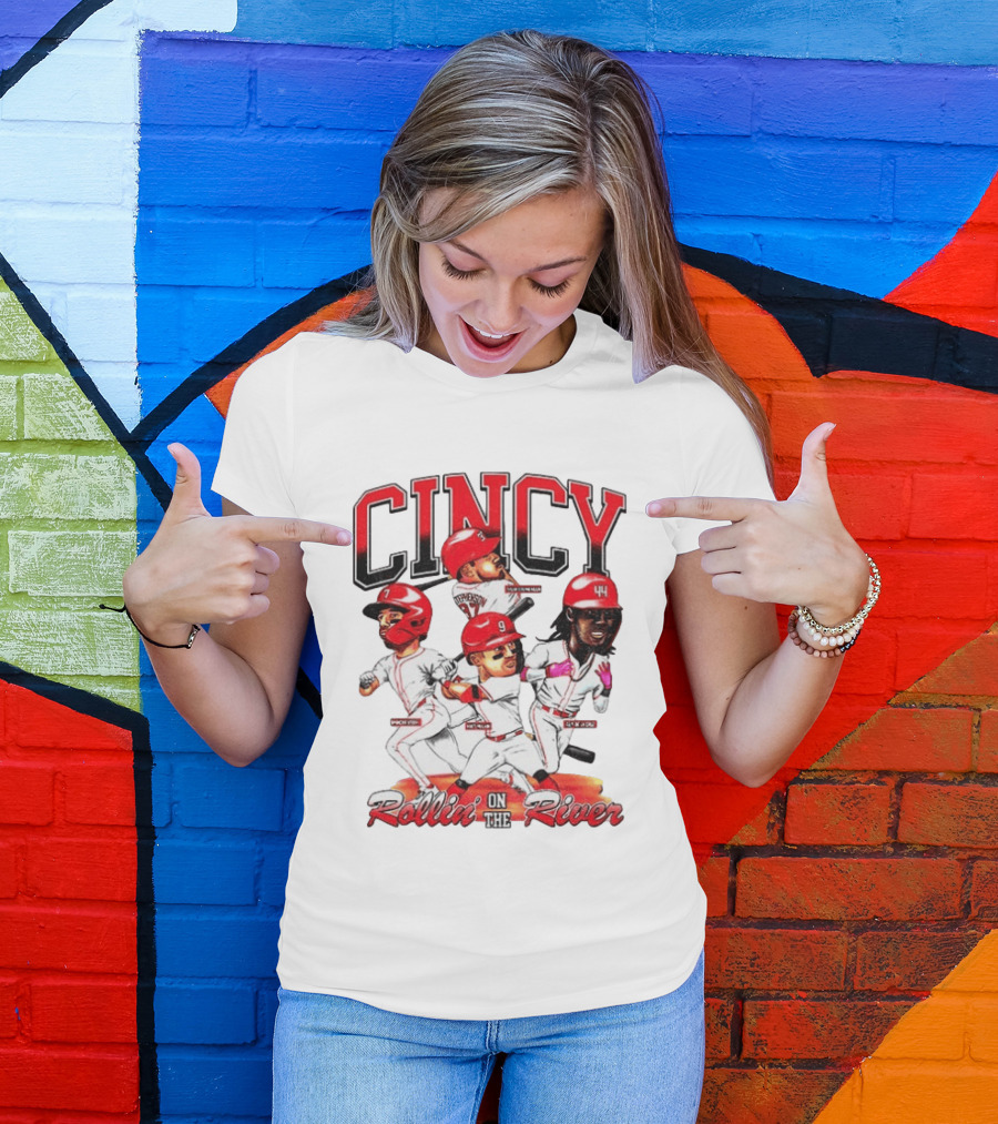 Cincy Spencer Steer Matt McLain Elly De La Cruz Tyler Stephenson Rollin' On The River T-Shirt