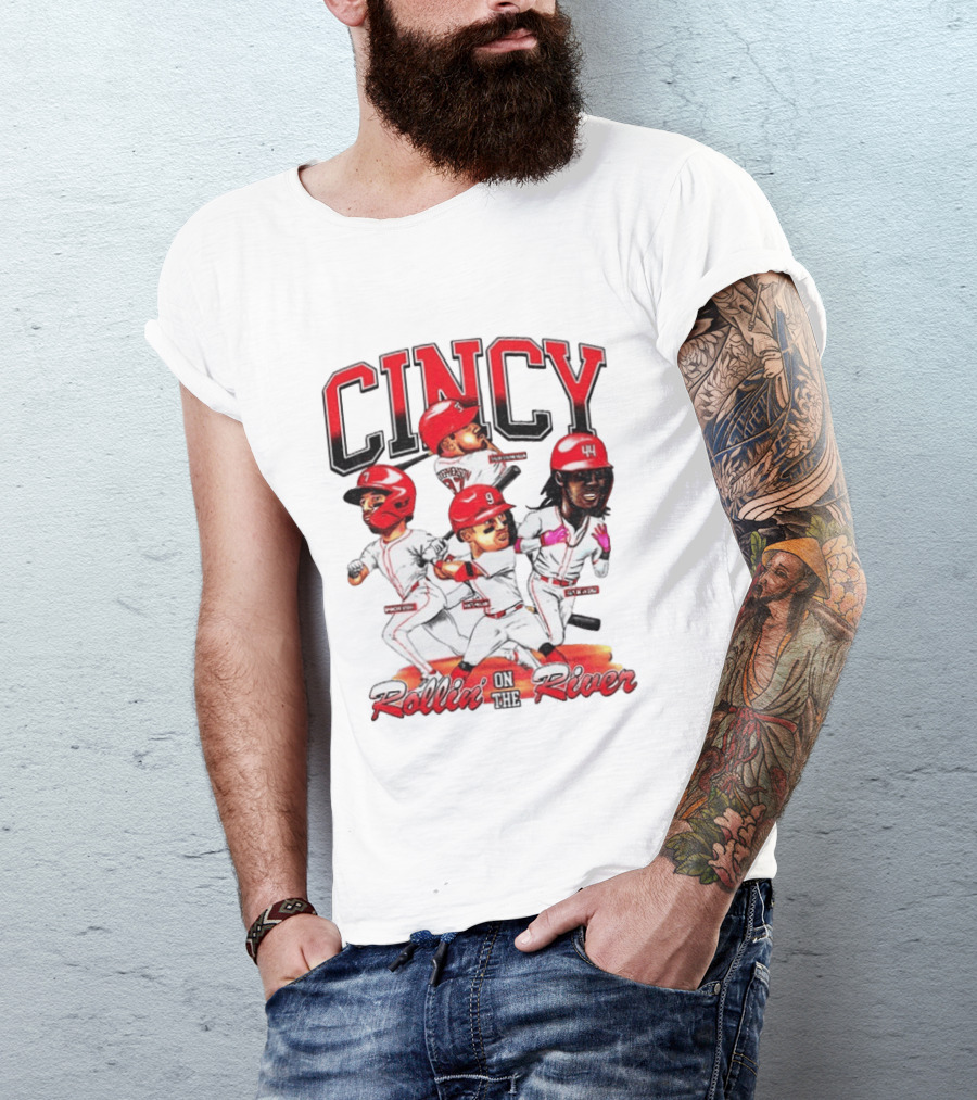 Cincy Spencer Steer Matt McLain Elly De La Cruz Tyler Stephenson Rollin' On The River T-Shirt