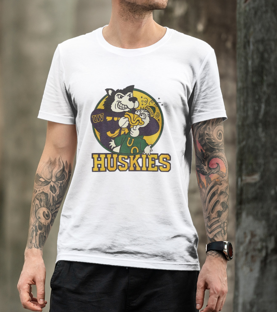 UW Huskies Vs Oregon Ducks Rivalry Football Showdown T-Shirt