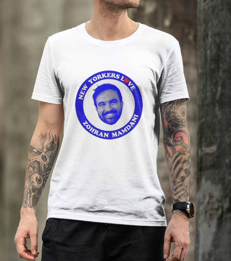 New Yorkers Love Zohran Mamdani Big Head Circular T-Shirt