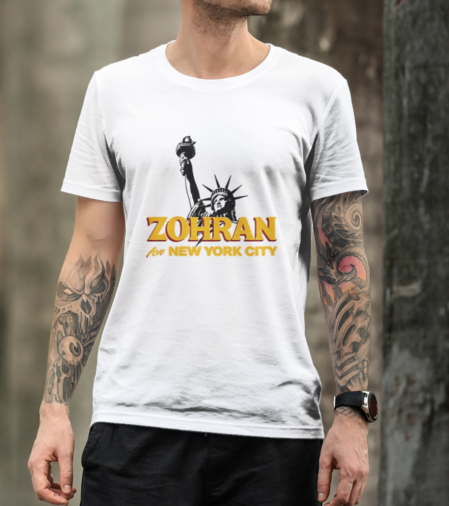 Zohran And Statue Of Liberty New York City Showdown T-Shirt