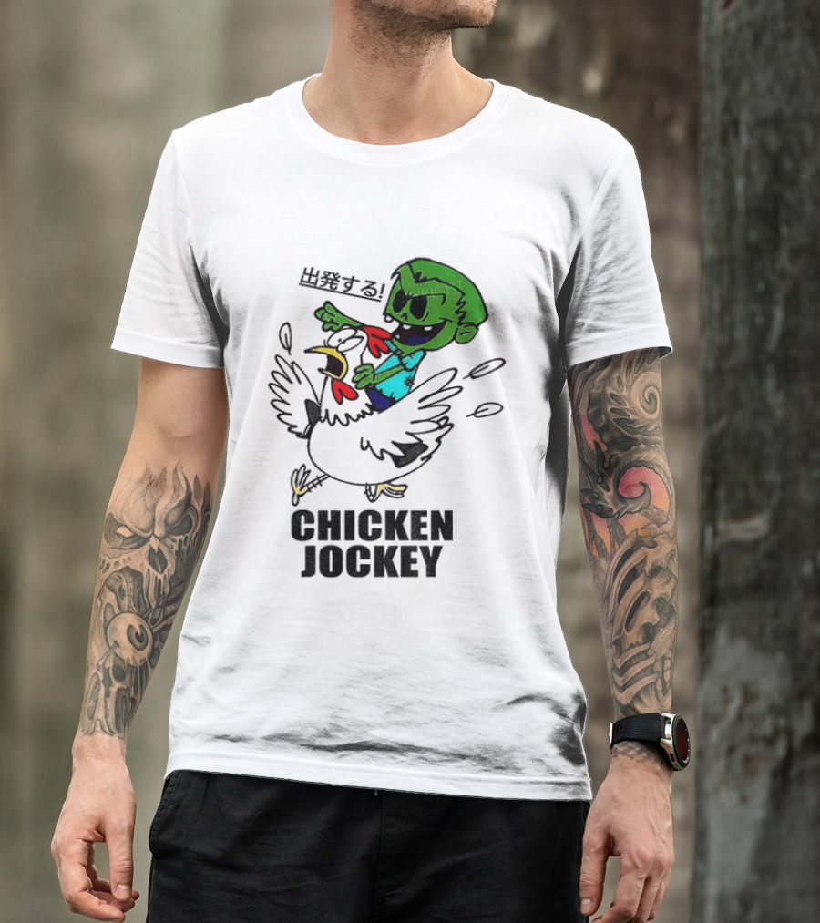 Zombie Chicken Jockey Exclamation Anime T-Shirt