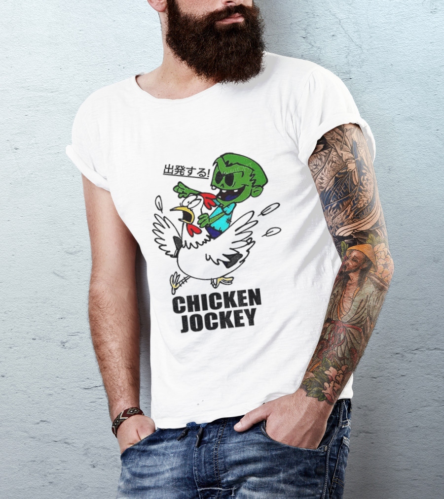 Zombie Chicken Jockey Exclamation Anime T-Shirt