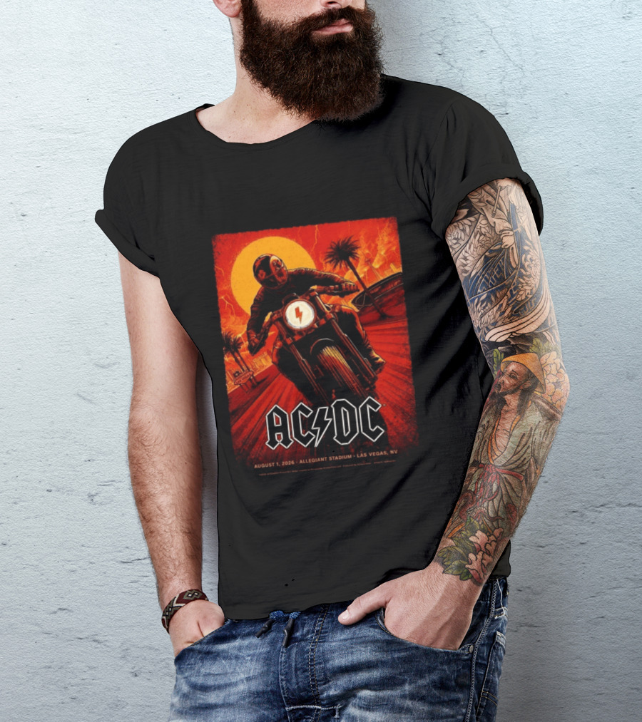 ACDC PWR Up Tour August 1 2026 Allegiant Stadium Las Vegas NV Event T-Shirt