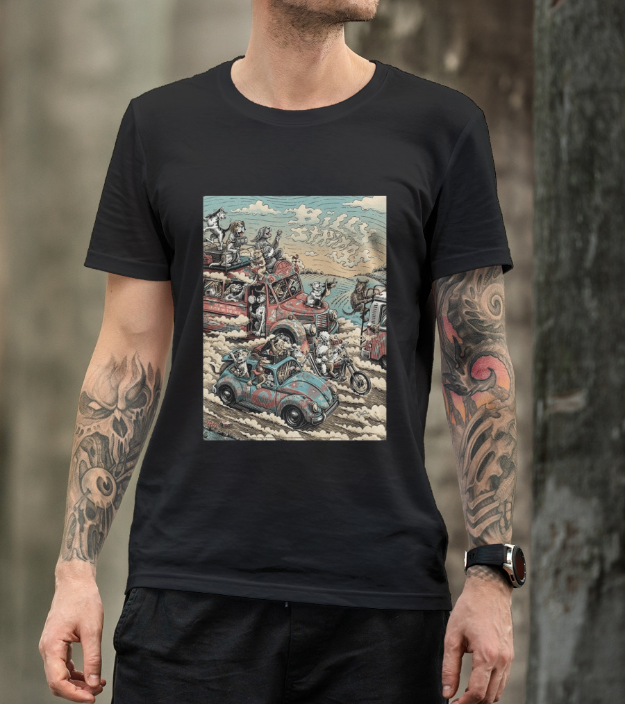 Billy Strings Bethel NY Event August 1 2026 Dylan Goldberger Bethel Woods Center Night 2 Psychedelic Animal Parade T-Shirt