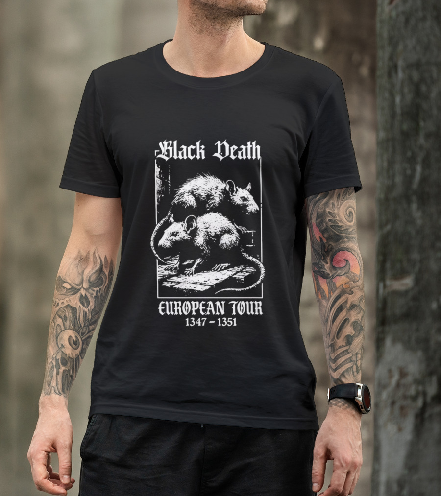 Black Death European Tour 1347 1351 Rats Plague History T-Shirt