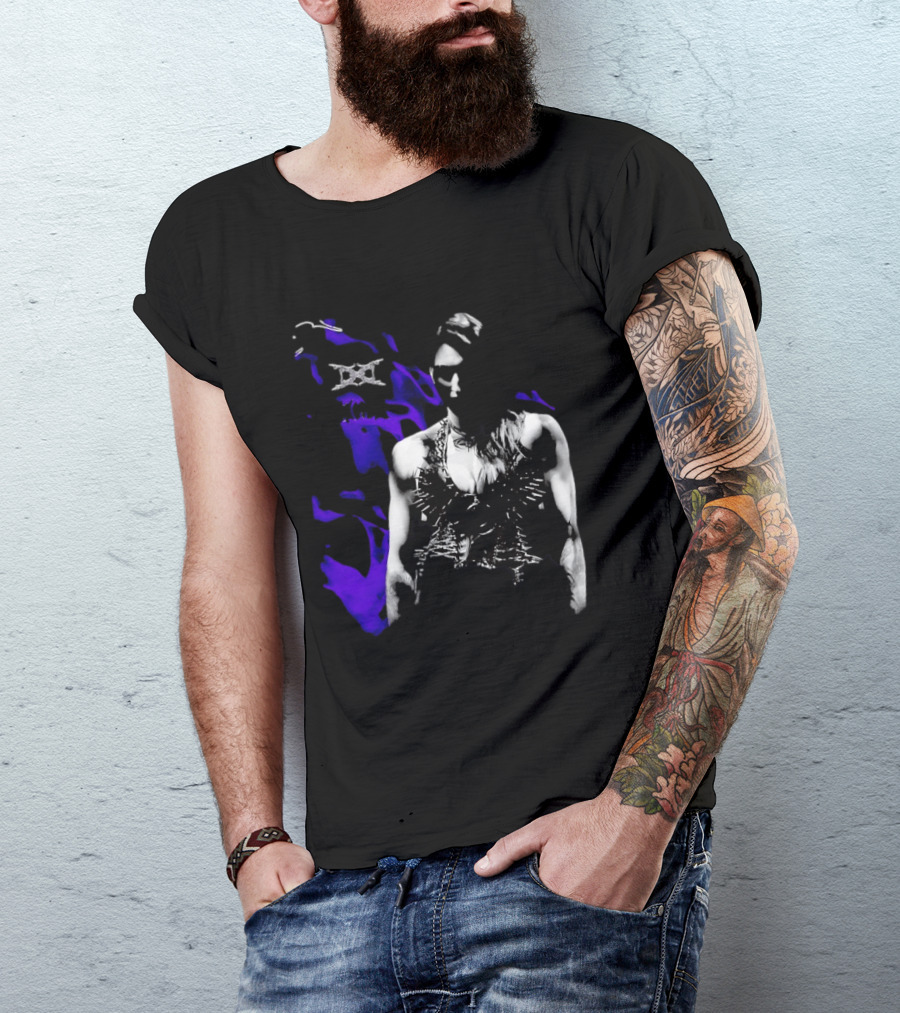Ken Carson Rhea Ripley WWE Spiked Outfit Collage With Abstract Purple Accents T-Shirt