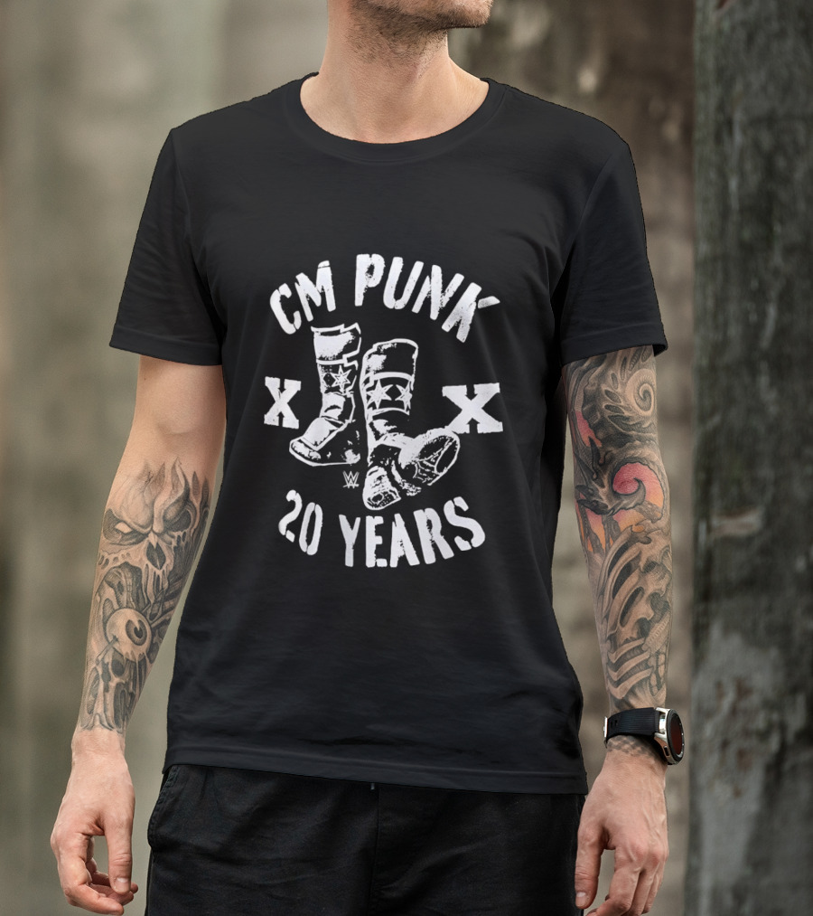 CM Punk 20 Years WWE Boots XX T-Shirt