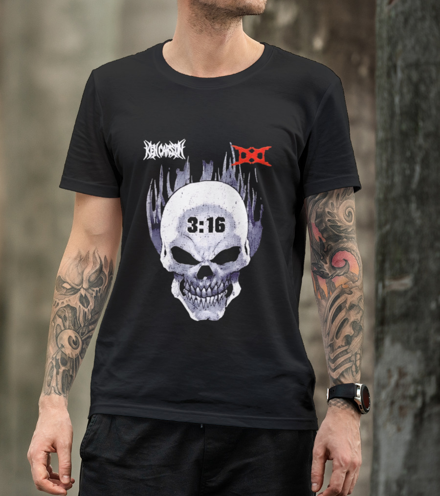Ken Carson 3:16 Skull Stone Cold Steve Austin WWE T-Shirt