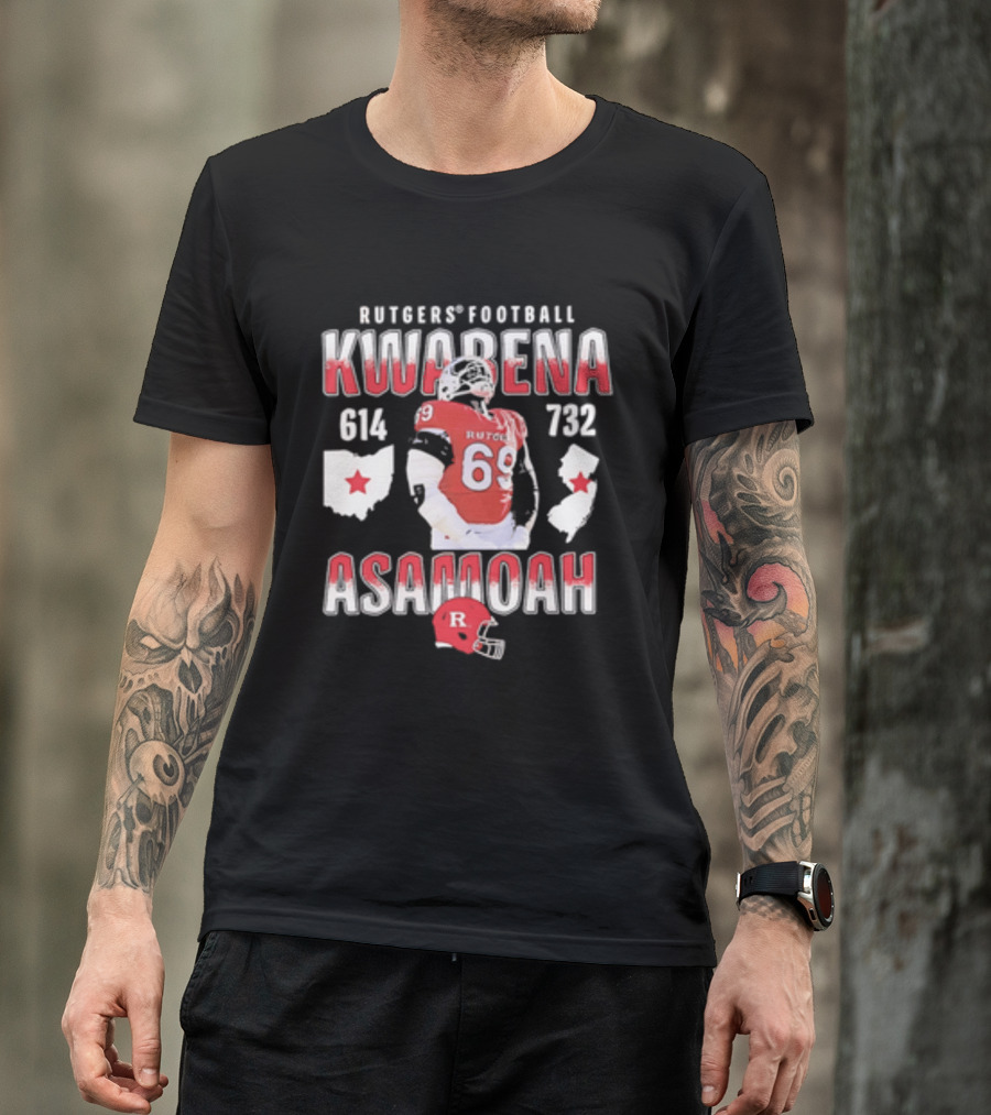 Kwabena Asamoah Rutgers Football 69 Ohio New Jersey 614 732 T-Shirt