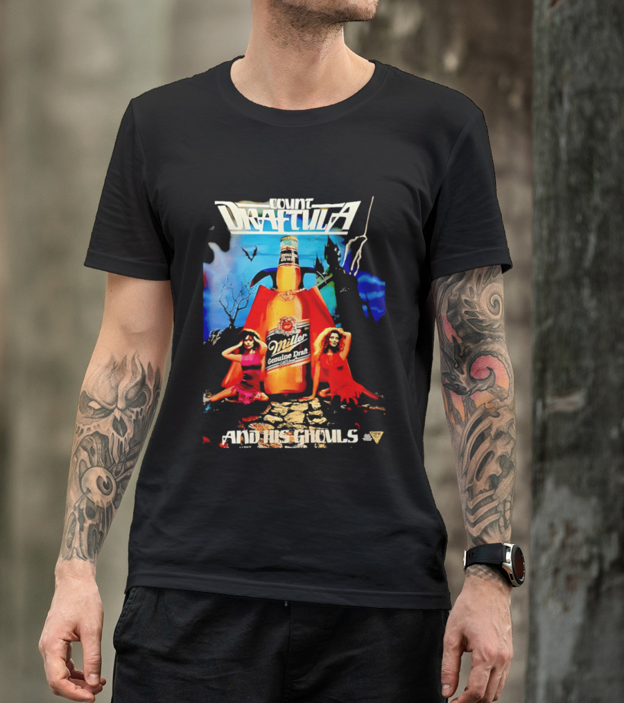 Count Draftula Miller Genuine Draft Beer And His Ghouls T-Shirt