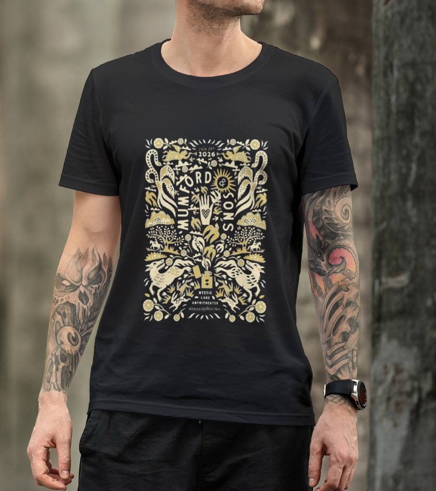 Mumford And Sons Prizefighter Tour Mystic Lake Amphitheater Minneapolis MN July 31 2026 T-Shirt
