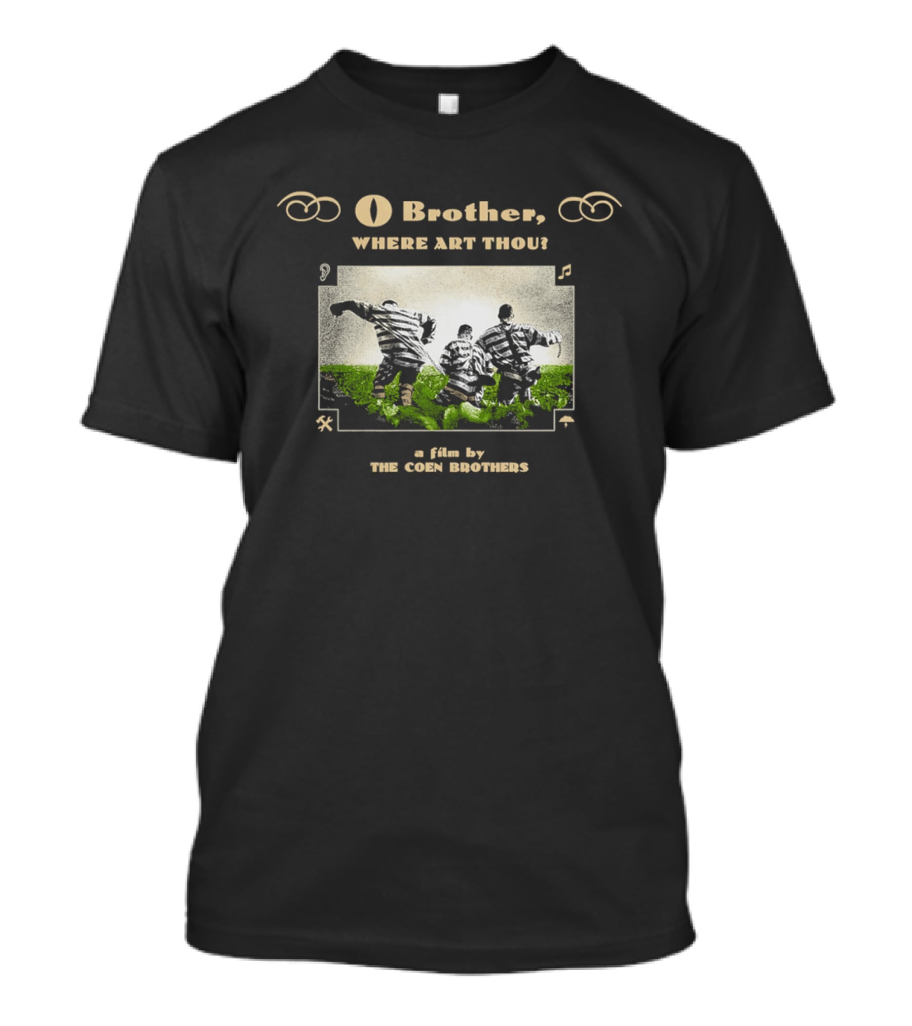 O Brother Where Art Thou A Film By The Coen Brothers With Iconic Striped Prisoners Scene T-Shirt