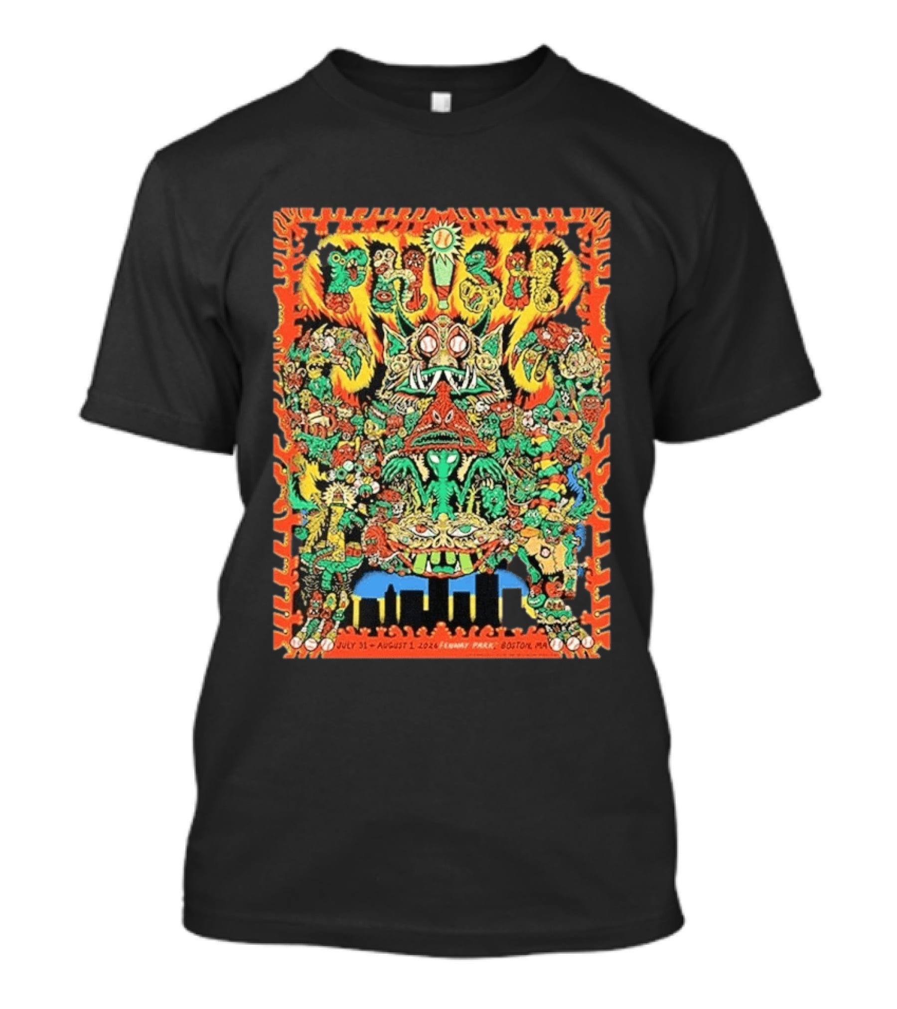 Phish Fenway Park Boston July 31 August 1 2026 Colorful Monster T-Shirt