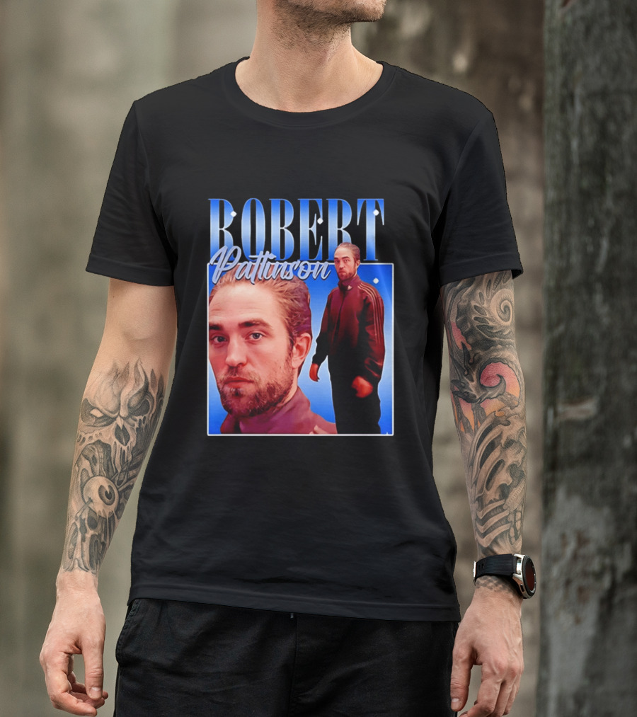 Robert Pattinson Standing Meme Blue Adidas Tracksuit T-Shirt