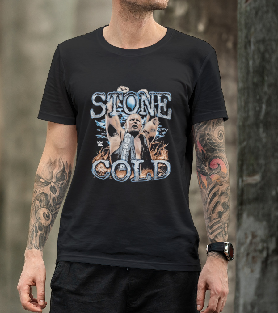 Stone Cold Steve Austin WWE Ice And Flames Iconic Wrestling T-Shirt