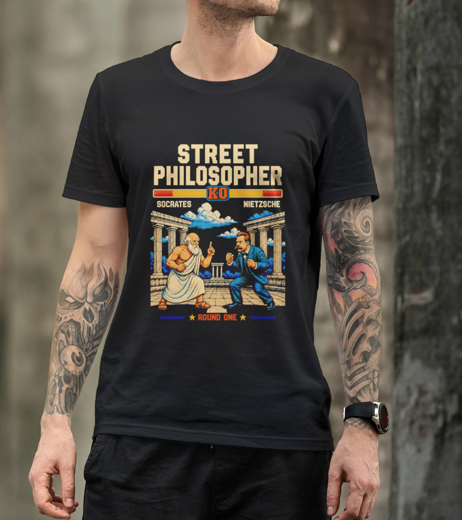 Street Philosopher KO Socrates Nietzsche Round One Colosseum Showdown T-Shirt