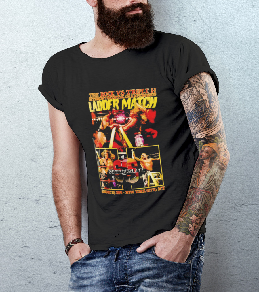 WWE SummerSlam 1998 The Rock Vs Triple H Ladder Match Intercontinental Championship New York City T-Shirt
