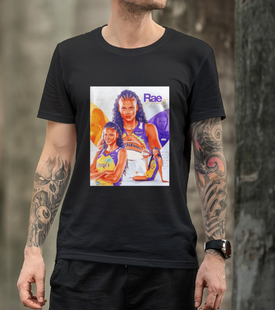 WNBA Rae Burrell Los Angeles Sparks No 22 Wilson Basketball Collage T-Shirt