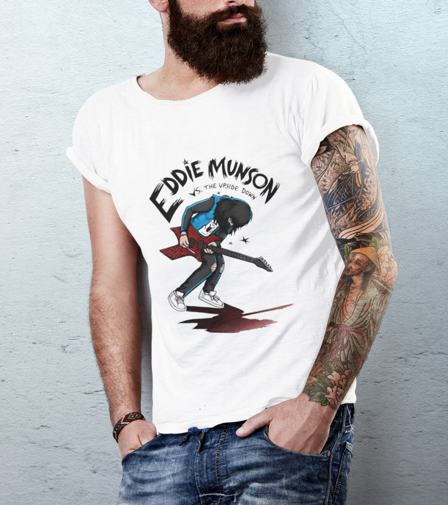 Eddie Munson Vs The Upside Down Stranger Things Guitar Battle Scene T-Shirt