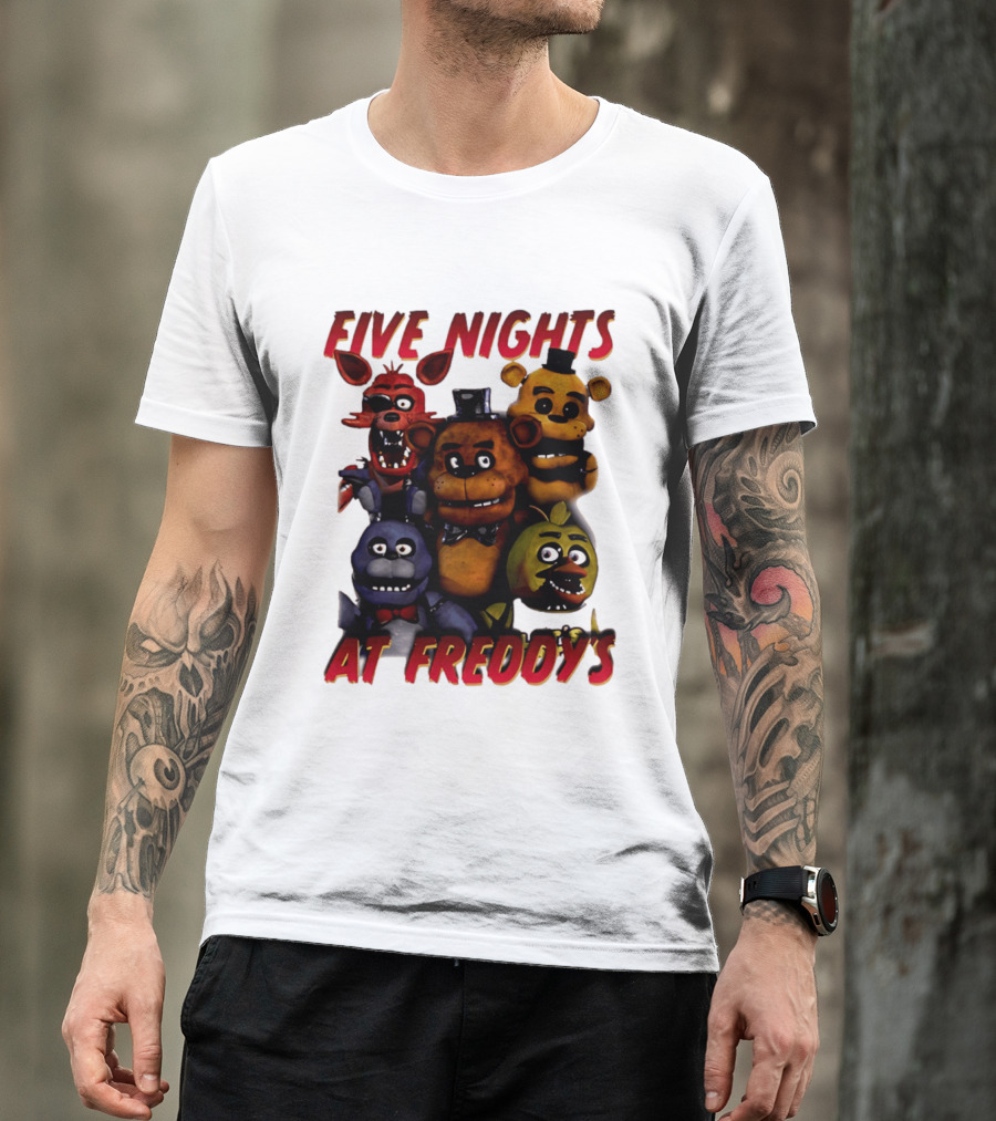 Five Nights At Freddy's Cartoon Characters Freddy Bonnie Chica Foxy T-Shirt