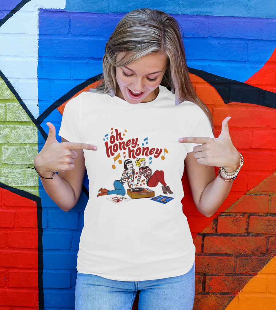 Oh Honey Honey Cartoon Style Retro Fashion Girl Music T-Shirt