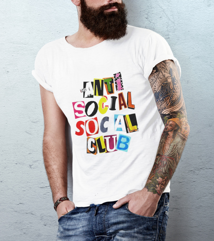 The Anti Social Social Club ASSC Collage Colorful T-Shirt