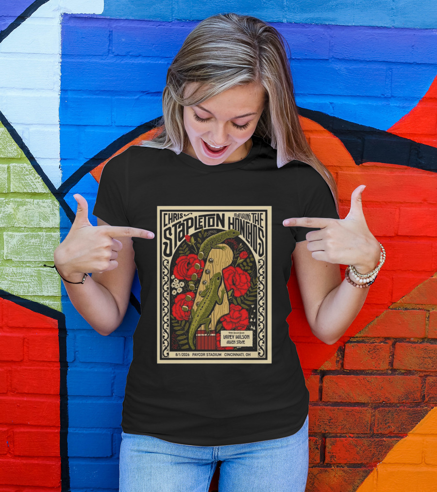 Chris Stapleton Featuring The Honchos Lainey Wilson Allen Stone Cincinnati 2026 Paycor Stadium August 1 T-Shirt