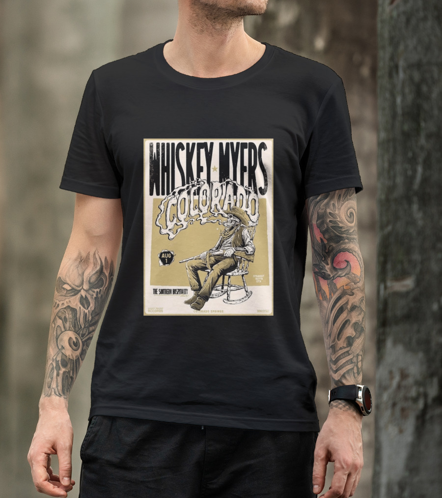 Whiskey Myers Colorado Springs Southern Hospitality Tour August 1 Ford Amphitheater 2026 T-Shirt