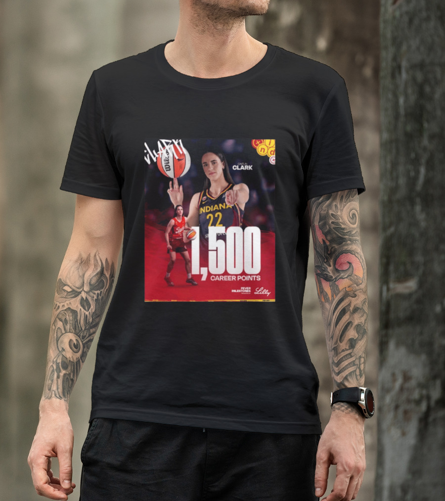 Caitlin Clark Indiana Fever 1500 Career Points Milestone Celebration WNBA Fever Milestones T-Shirt