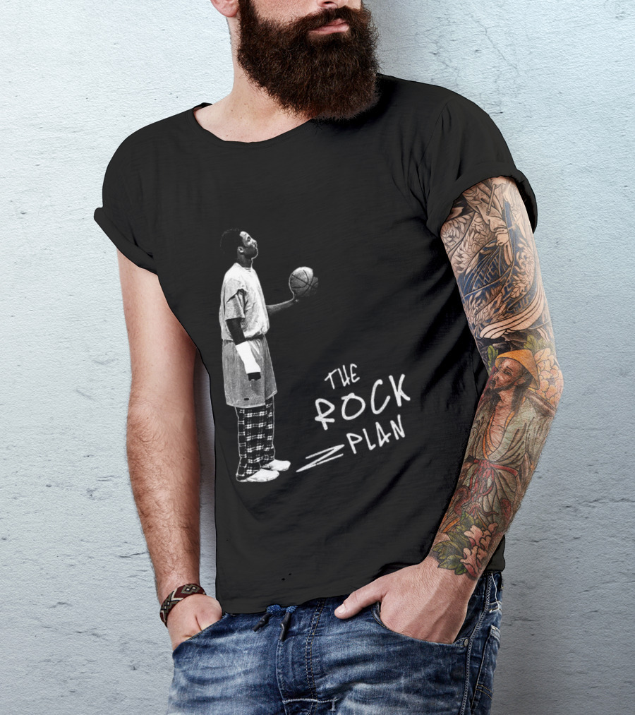 The Rock Plan Street Basketball Vintage Style Player Holding Ball T-Shirt