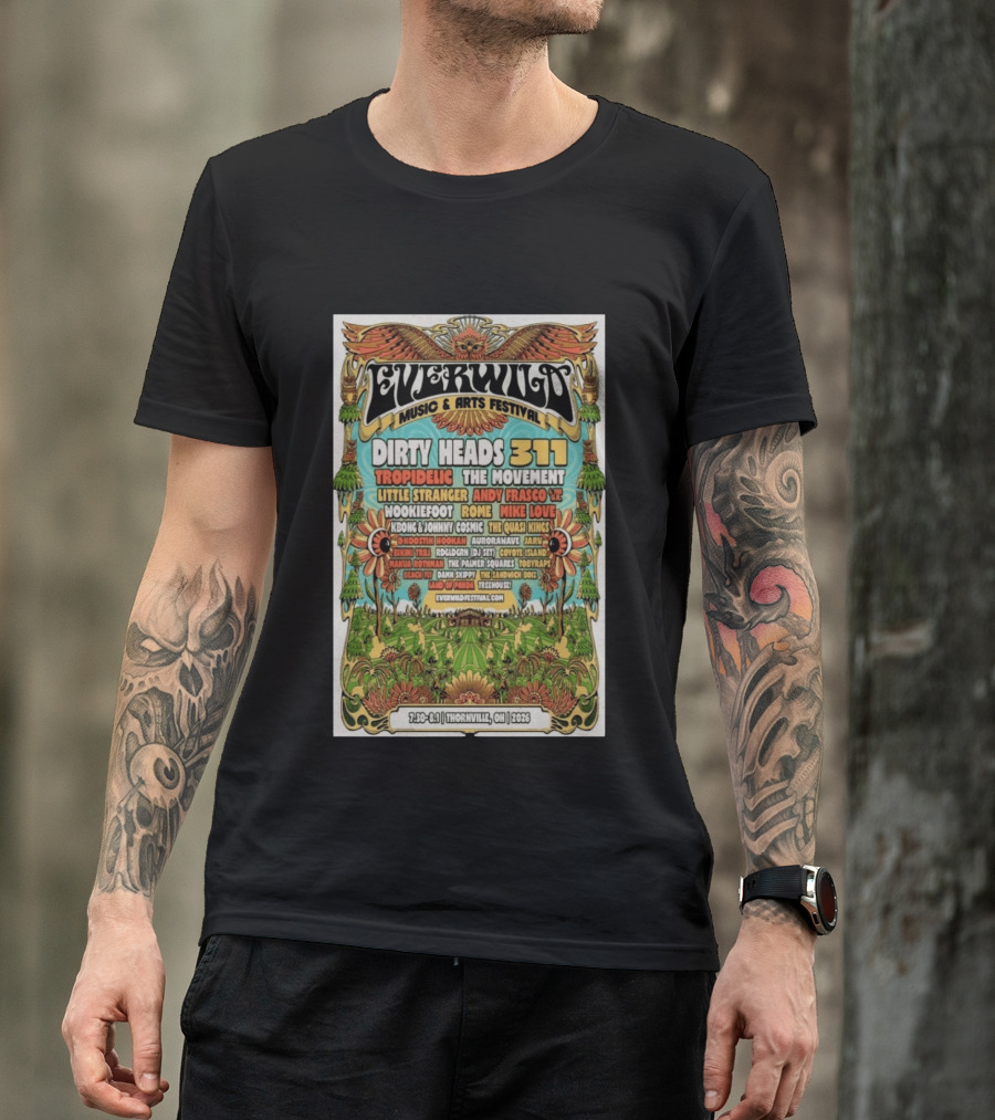 Everwild Music Arts Festival Dirty Heads 311 Tropidelic July August 2026 Thornville T-Shirt