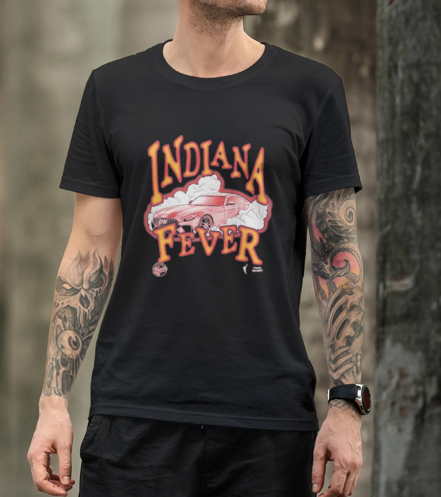 Indiana Fever Playa Society Sketch Car And Smoke T-Shirt