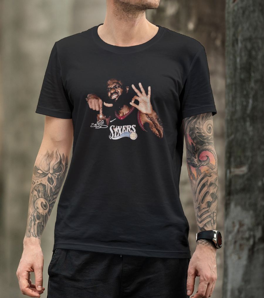 LeBron James Philadelphia 76ers Sixers OK Basketball Image T-Shirt
