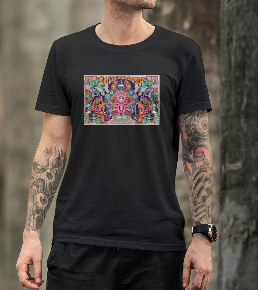 Lollapalooza Grand Park Chicago August 02 2026 Exclusive Vibrant Psychedelic Illustrations T-Shirt