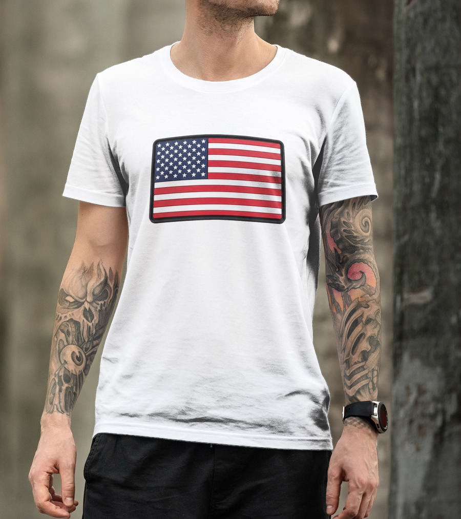 Dan Cevette American Flag Hat United States Stars And Stripes T-Shirt