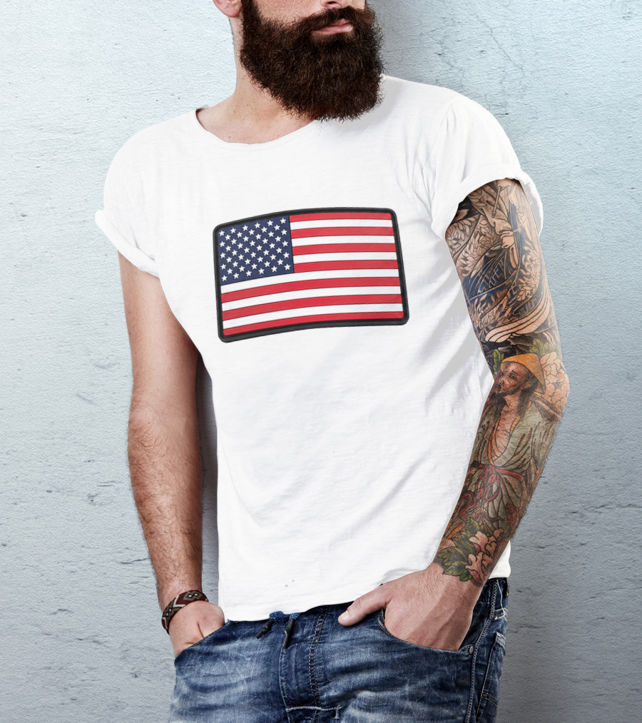 Dan Cevette American Flag Hat United States Stars And Stripes T-Shirt