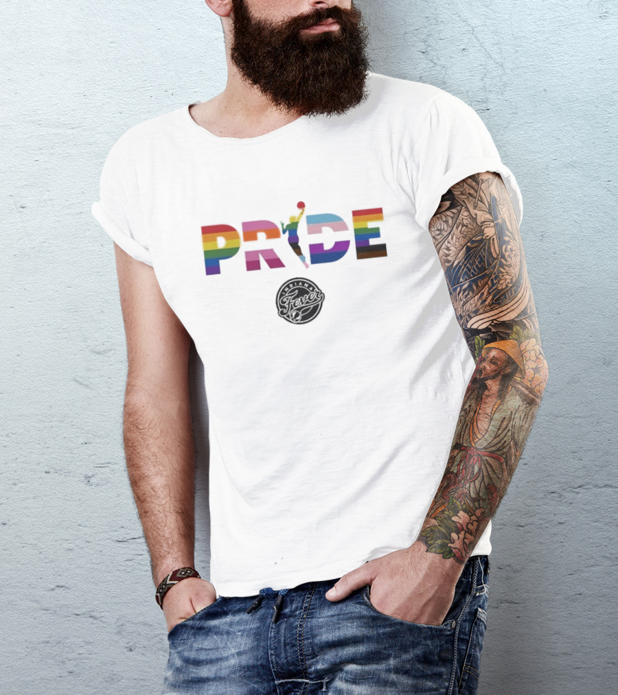 Indiana Fever WNBA Pride Rainbow Basketball Celebration T-Shirt