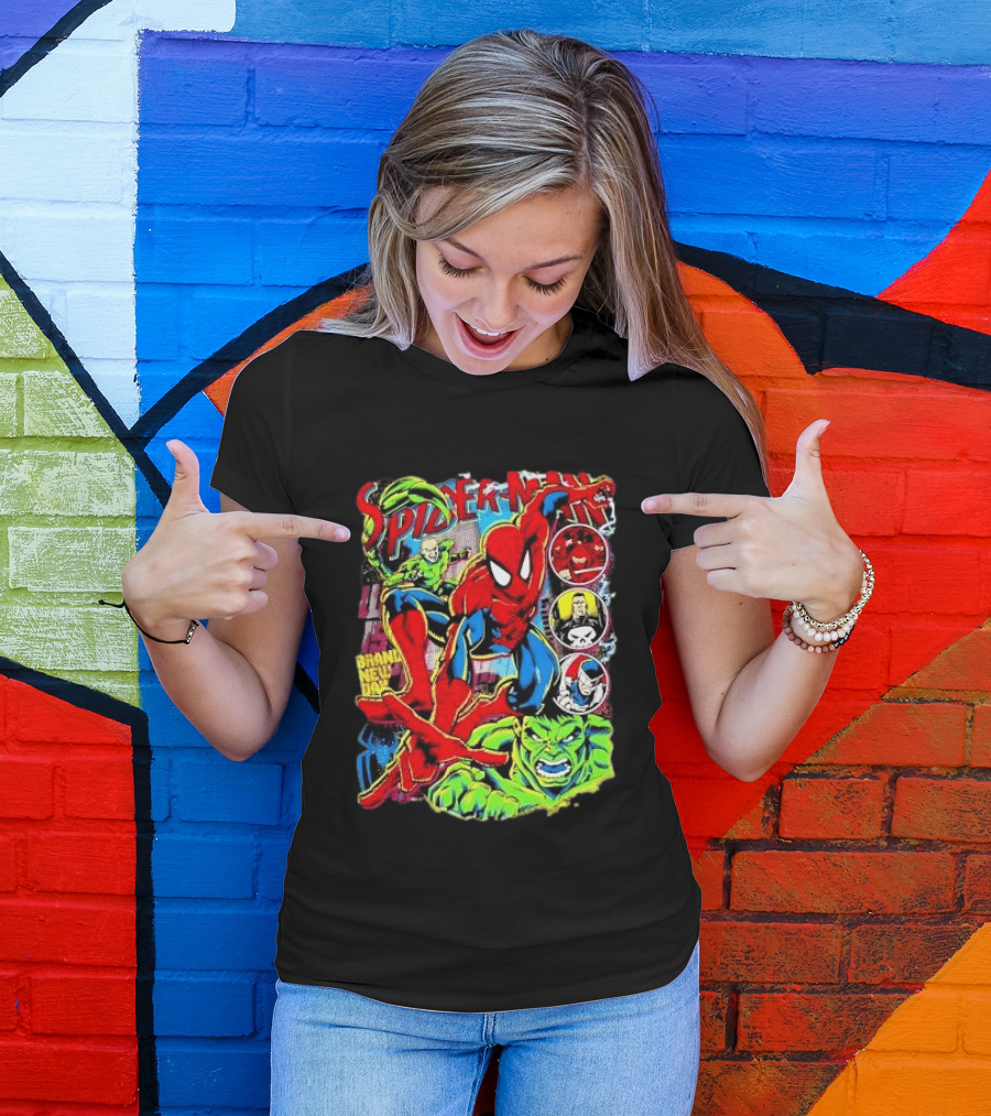 Spider Man Marvel Hulk Punisher Scorpion Ninja Brand New Day T-Shirt
