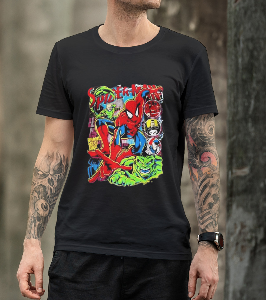 Spider Man Marvel Hulk Punisher Scorpion Ninja Brand New Day T-Shirt